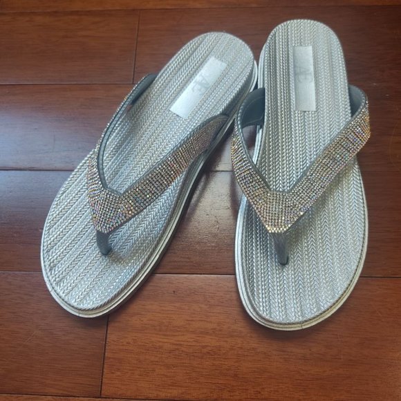 Silver Sparkle Sandals - Picture 1 of 5